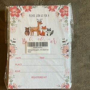 New in package animal print baby shower invitations